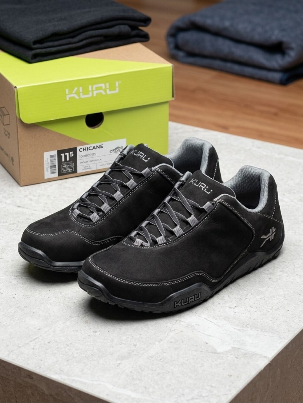 NIB ​KURU Chicane Men’s 11.5 Smokestack Black Leather Hiking Walking Shoes